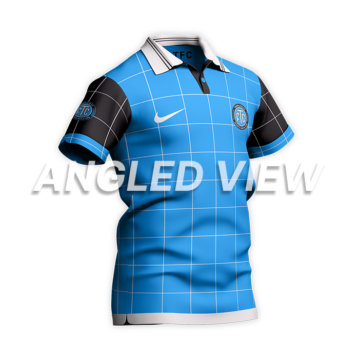 Angled Front Collared Soccer/Football Jersey Template Mockup