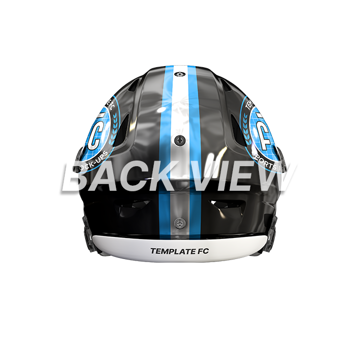 American Football Mockup Template Helmet Back