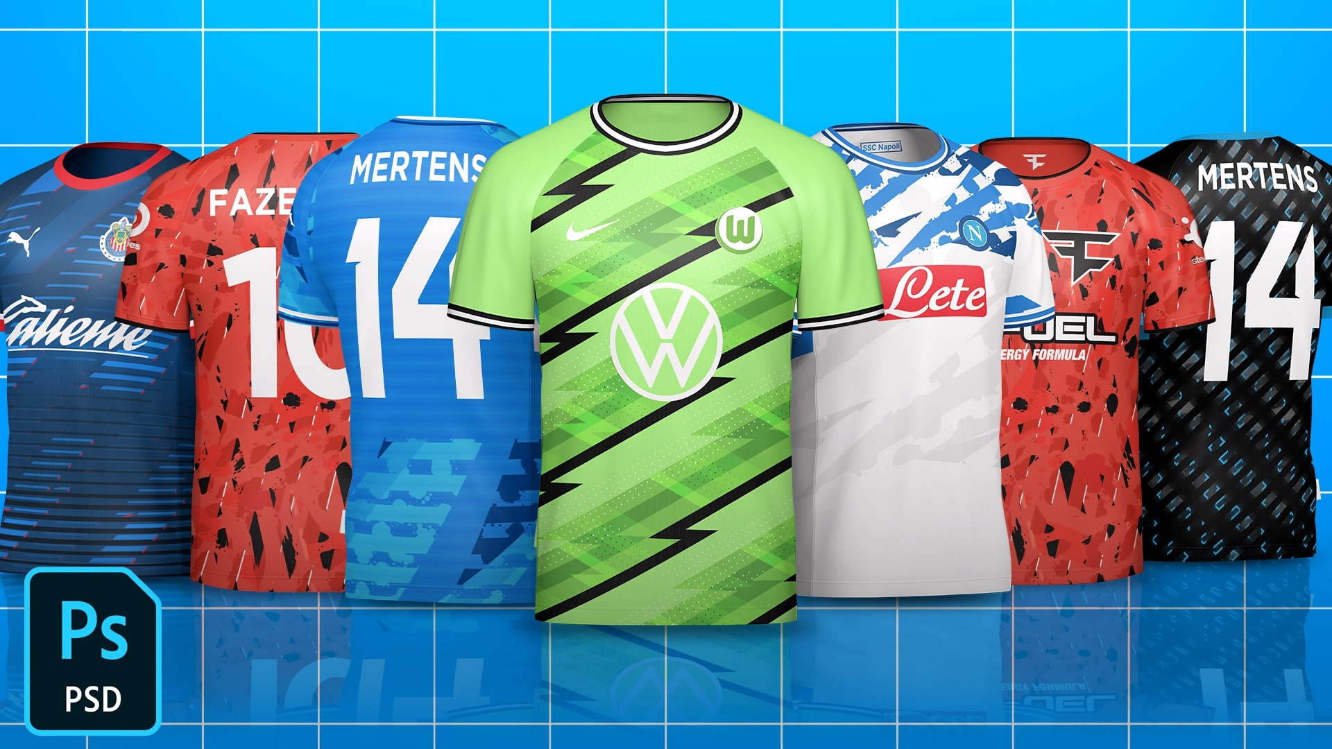 Crew Neck Esports Soccer Jersey Template Mock Up Template Fc