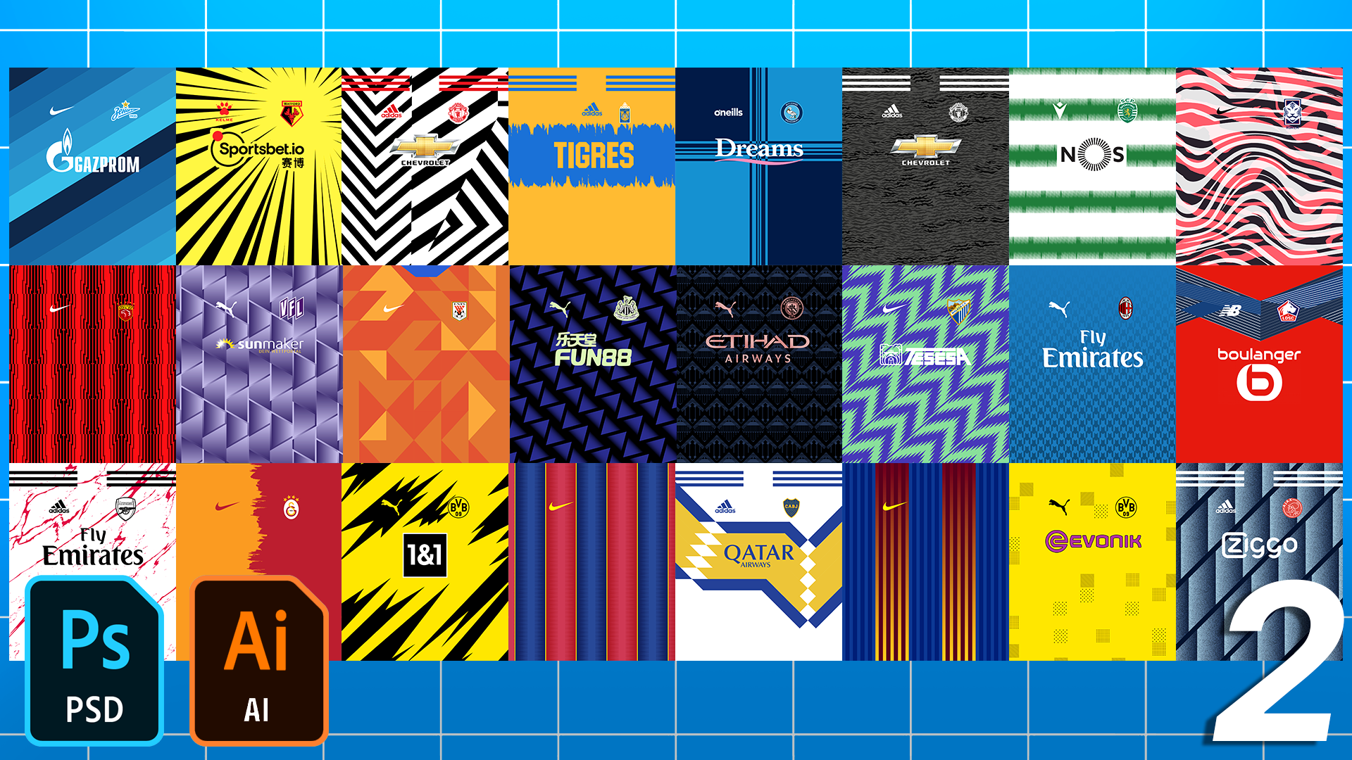 TemplateFC Football/Soccer Jersey Patterns Pack 2020-2021 - Part 2