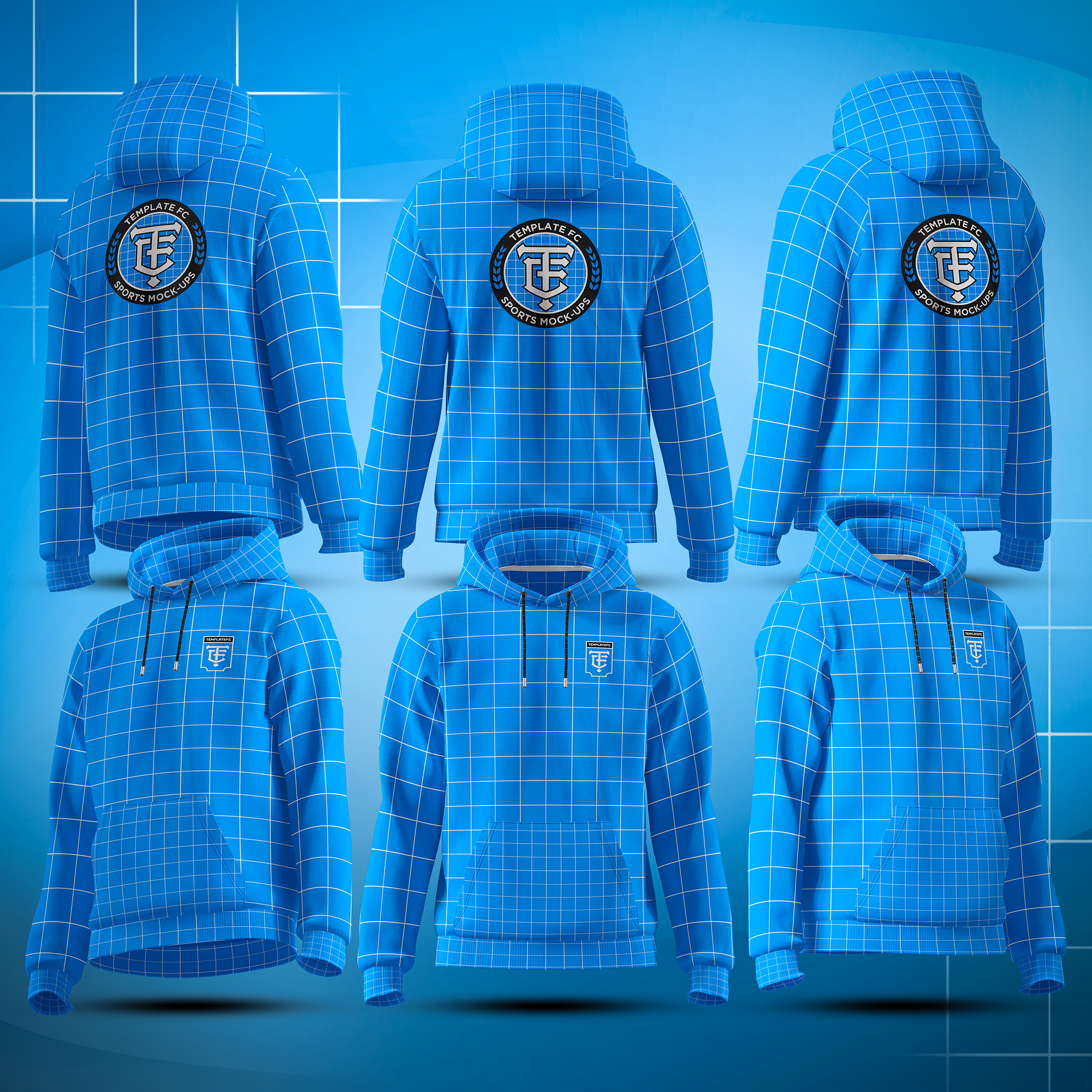 Hoodie/Sweatshirt/Zip Hoodie Combined Mock-up Templates - Image 7