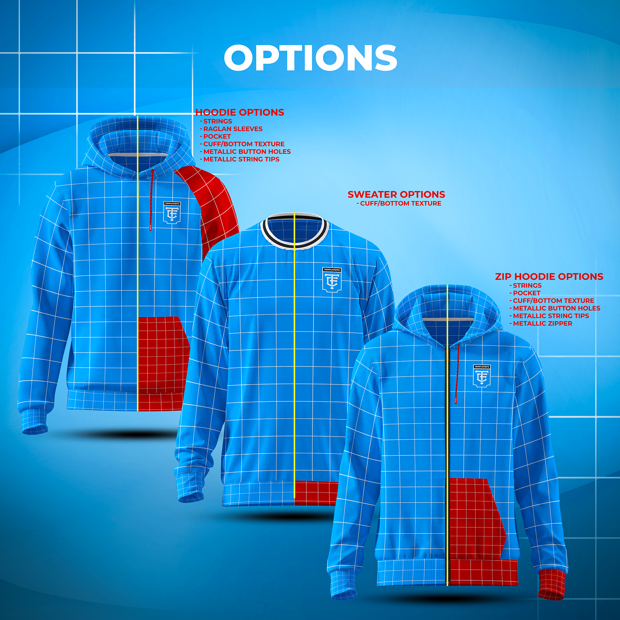 Hoodie/Sweatshirt/Zip Hoodie Combined Mock-up Templates - Image 3