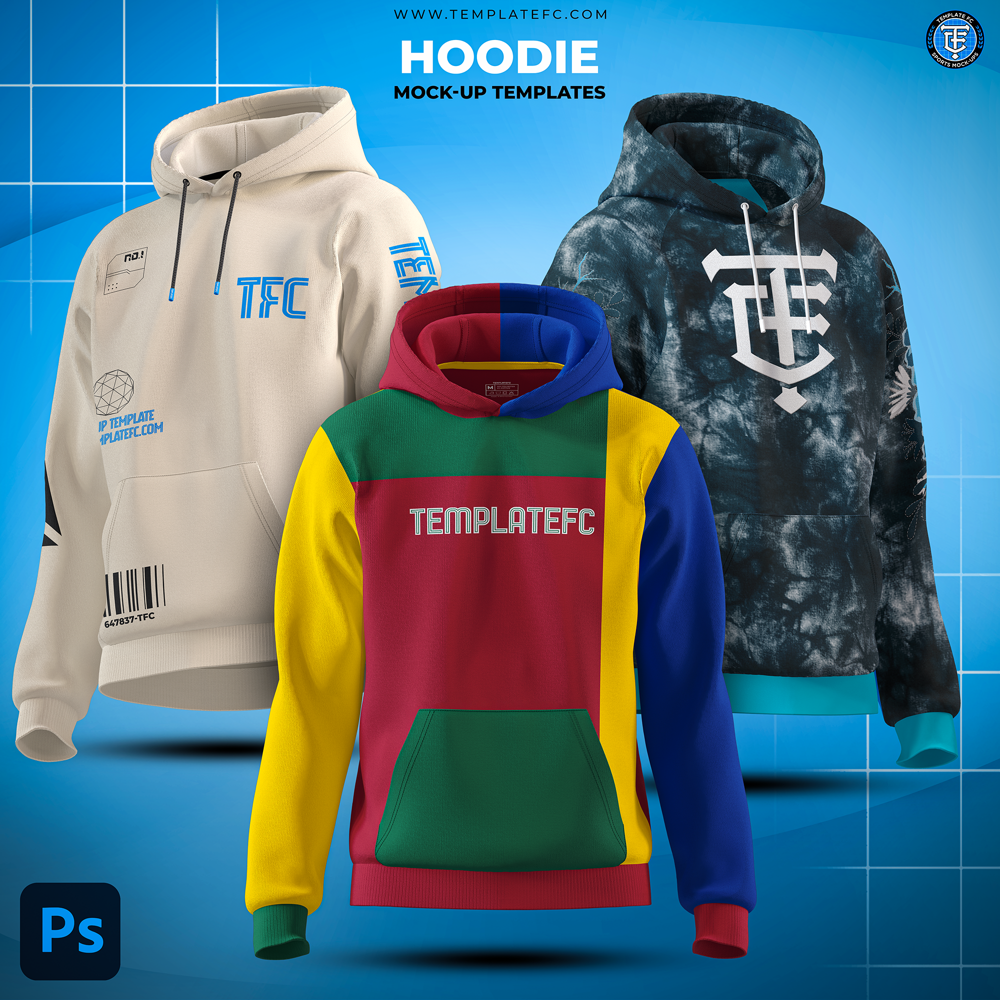 Hoodie/Sweatshirt/Zip Hoodie Combined Mock-up Templates - Image 4